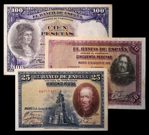 # # # Lot 3 Banknoten Spanien (Spain) 175 Pesetas 1928-1931 # # # - 1873-1874 : Primera República