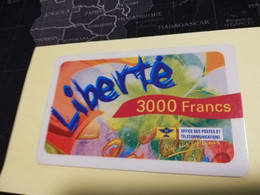 NOUVELLE CALEDONIA  PREPAID CARD  3000  FRANCS LIBERTE     OPT    ** 3869 ** - New Caledonia