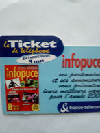 FRANCE TICKET PRIVE ECHANTILLON 3 MIN INFOPUCE 3000 EX NEUF MINT - FT Tickets