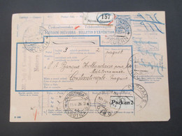 CSSR 1926 Paketkarte Nyrsko Neuern Sudetenland - Constantinople Rücks. Marken Der Türkei, Viele Stempel - Briefe U. Dokumente