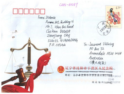 (X 14 A) China Cover Posted To Australia - Large Size - Gebruikt