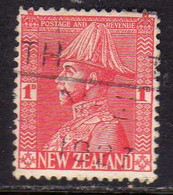 NEW ZEALAND NUOVA ZELANDA 1926 KING GEORGE V IN FIELD MARSHAL UNIFORM ONE PENNY 1p USATO USED OBLITERE' - Used Stamps