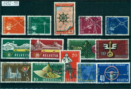 Timbre Suisse Schweiz Briefmarken Lot De Divers Timbres Une Planche 1952 1955 - Oblitérés