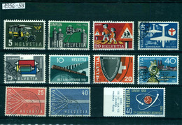 Timbre Suisse Schweiz Briefmarken Lot De Divers Timbres Une Planche 1956 1958 - Oblitérés