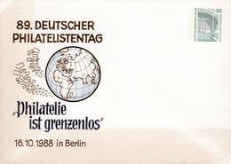 Berlin, PU 139 D2/002a,  89. Deutscher Philatelistentag 1988 - Privé Briefomslagen - Ongebruikt