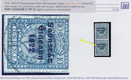 Ireland 1922-23 Thom Saorstat 10d Turquoise Var "Broken Frameline" Of Row 9/1, In A Vertical Pair Used On Piece - Altri & Non Classificati