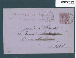 MONACO - 1890 ENTIRE POSTAL STATIONERY TO PARIS  - 22522 - Lettres & Documents