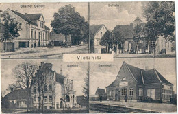Vietznitz Bahnhof An Bahn Hamburg Berlin Schloß Gasthof Gerloff Schule 28.8.1920 Gelaufen - Friesack