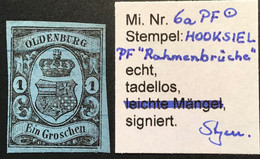 Oldenburg Mi 6a SELTENER PLATTENFEHLER: 1859 1Gr Gepr. Stegmüller BPP (Oldenbourg - Oldenbourg