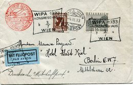 AUTRICHE LETTRE PAR AVION AVEC CACHET ROUGE "MITLUFTPOST......BERLIN...." DEPART WIPA WIEN 4 VII 33 FLUGPOST POUR....... - Sonstige & Ohne Zuordnung