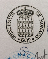 FISCAUX DE MONACO PAPIER TIMBRE 1939 BLASON 50 C 1/2 FILIRANE LOUIS  II - Fiscaux