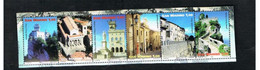 SAN MARINO     2008  PATRIMONIO MONDIALE DELL'UNESCO  (COMPLET SET OF 6 SE-TENANT STAMPS FROM BF) - USED - Gebraucht