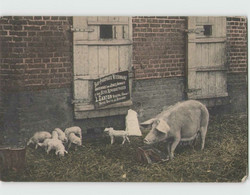 80 BEAUVAL ... Carte Publicitaire De La Maison Carton 1916 (angles Abimés) Porc - Beauval