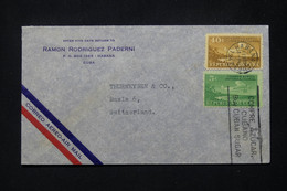 CUBA - Enveloppe Commerciale De Habana Pour La Suisse En 1947 - L 79730 - Brieven En Documenten