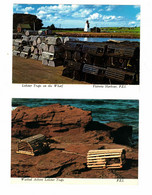 2 Different  Prince Edward Island, Canada, Lobster Traps, Victoria Harbour, Older 4x6 Chrome Postcard - Sonstige & Ohne Zuordnung