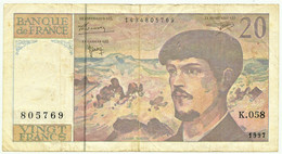 FRANCE - 20 Francs - 1997 - P 151.i - Serie K.058 - CLAUDE DEBUSSY - 20 F 1980-1997 ''Debussy''