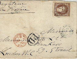 1870 - Front Of Cover From Spane  To England   Affr. 200 M. Y & T N°109 - Otros & Sin Clasificación