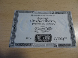 Banknote Frankreich Assignat 10 Livres 1792. - ...-1889 Tijdens De XIXde In Omloop