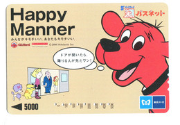 Japon - Titre De Transport SF - Happy Manner (Chiens, Clifford The Big Red, ...) - Mundo