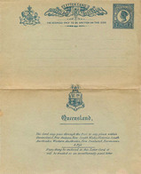 ENTIER POSTAL - LETTER CARD - Postal Stationery Ganzsache - TWO PENCE VICTORIA BLEU Sur GRIS VERT . - Storia Postale