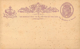 ENTIER POSTAL -Postal Stationery Ganzsache - POST CARD - THREE PENCE VICTORIA . - Storia Postale