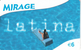 TARJETA PREPAGO DE ESPAÑA DE MIRAGE LATINA DE 6€ CHICA EN PISCINA - Autres & Non Classés