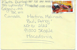 Canada Letter 1998 Via Macedonia - Stamp : 1997 Formula One - The 15th Ann. Of The Death Of Gilles Villeneuve - Briefe U. Dokumente