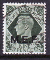 Middle East Forces 1943 Single 9d George VI Stamp From Definitive Set. These  Stamps Of Great Britain Overprinted MEF. - Britische Bes. MeF