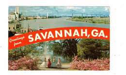 SAVANNAH, Georgia, USA, Greetings From, Multi-View Described On Back, 1970 Chrome Postcard - Savannah