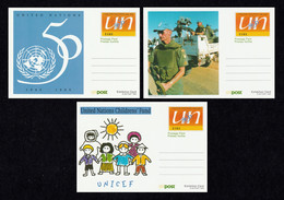 IRELAND 1995 United Nations: 3 Exhibition Cards MINT/UNUSED - Postal Stationery