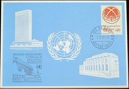 UNO GENF 1985 Mi-Nr. 142 Blaue Karte - Blue Card - Briefe U. Dokumente