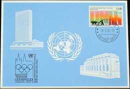 UNO GENF 1985 Mi-Nr. 144 Blaue Karte - Blue Card - Briefe U. Dokumente