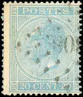 N°18 - 20 Centimes Bleu, Obl. LP.308 REBAIX. R. - TB  - 16570 - 1865-1866 Perfil Izquierdo
