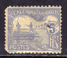 NOUVELLE CALEDONIE NEW NUOVA CALEDONIA 1906 POSTAGE DUE SEGNATASSE TAXE TASSE MEN POLING BOAT CENT. 5c MH - Segnatasse