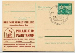 DDR P79-16a-79 C92-a Postkarte PRIVATER ZUDRUCK Weltraumflug Planetarium Burg Sost.1979 - Privatpostkarten - Gebraucht