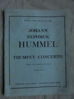 Ancien - Partition Hummel Johann Nepomuk Trumpet Concerto 1959 - Blaasinstrumenten
