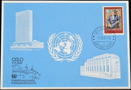 UNO GENF 1987 Mi-Nr. 175 Blaue Karte - Blue Card - Covers & Documents