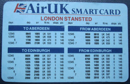 AIR UK ENGLAND SCHEDULES CAR TICKET ADVERTISING AIRWAYS AIRLINE STICKER LABEL TAG LUGGAGE BUGGAGE PLANE AIRCRAFT AIRPORT - Mondo