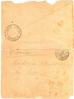 Trésor Et Postes 28 8 1914 Enveloppe Ouverte Marque Circulaire LIEU DESTINATION ENVAHI Dest Bourgogne Marne Exp 3° Armée - Guerre De 1914-18