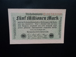 ALLEMAGNE * : 5 MILLIONEN MARK   22.8.1923     CA 104a, ** / P 105     SUP+ - 5 Mio. Mark