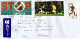 Stop Covid19 Sticker On Letter From New-Zealand 2020 Sent To Andorra, With Arrival Postmark - Lettres & Documents