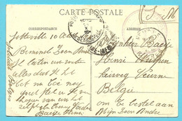 Kaart SOTTEVILLE-les-ROUEN Stempel PMB Met Als Aankomst Stempel VEURNE / FURNES - Army: Belgium