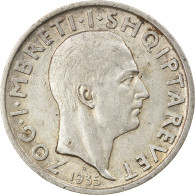 Monnaie, Albania, Zog I, Frang Ar, 1935, Rome, SUP, Argent, KM:16 - Albanien