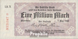 Baden Rosenbg: BAD11b Länderbanknote, KN 6-stellig Gebraucht (III) 1923 1 Mio. Mark - 1 Million Mark