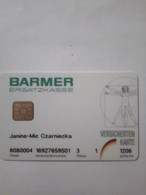 ALLEMAGNE GERMANY CARTE A PUCE CHIP CARD SANTE GESUNDHEIT BARMER VALID 12.06 - Cartes De Salon Et Démonstration