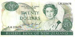 NEW ZEALAND $20 JAMES COOK WMK 2ND ISSUE HEAD OF QEII BIRD BACKND(1989-92) SIGN BRASH P.169a READ DESCRIPTION - New Zealand