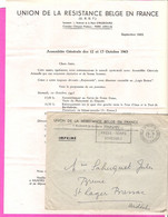 Enveloppe Et Lettre à En-Tête De L'Union De La Résistance Belge En France En 1963 + Flamme Philatélie Strasbourg PP - Other & Unclassified