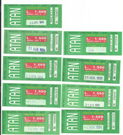 Lotto N. 9 Biglietti Orari ATAN Anni 1993-1995 Diversi Per Serie (33) - Unclassified