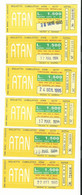 Lotto N. 6 Biglietti Orari ATAN Anni 1993-1995 Diversi Per Serie (34) - Non Classificati