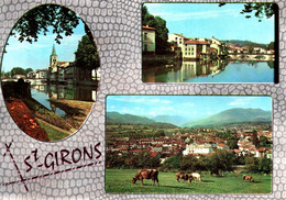 5120 Carte Postale  SAINT GIRONS Vue Générale, Les Bords Du Salat, L'Eglise    09 Ariège ( Vaches) - Saint Girons